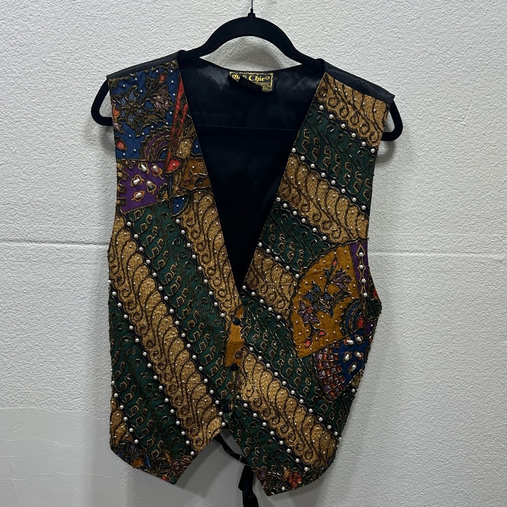 Vintage Beli Chic Women's Colorful Patchwork Vest